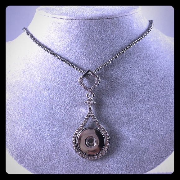 Rhinestone Accented Interchangeable Ginger Snap Necklace - Picture 3 of 6